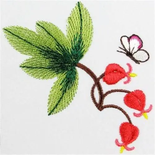 Bleeding Heart Butterfly Embroidery Design Clearance