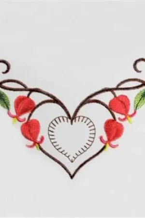 Bleeding Heart Corner Embroidery Design Express Delivery