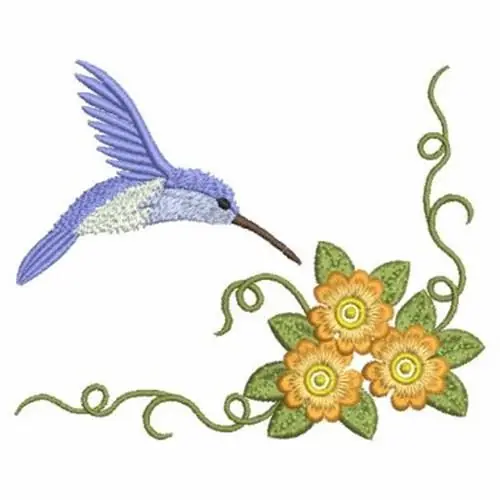 Hummingbird Corner Embroidery Design Secure Checkout