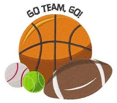 Time-Limited Go Team Go Embroidery Design