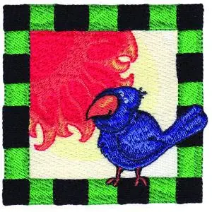 Fast Shipping Bird Square Embroidery Design