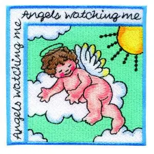 Angels Watching Me Embroidery Design Certified