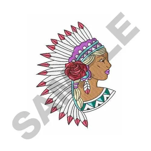 Get Yours Native American Woman Embroidery Design