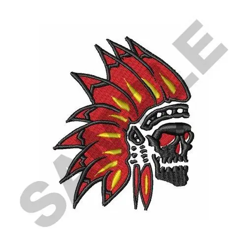 Limited Offer Native American Skull Embroidery Design