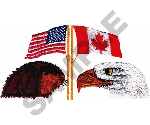 AMERICANCANADIAN FLAGS Embroidery Design Direct From Factory