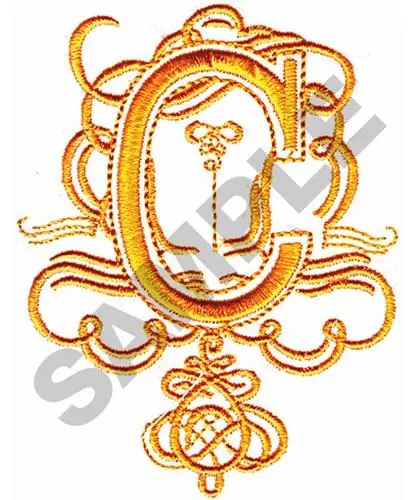 High Quality SCROLL C Embroidery Design