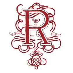 SCROLL R Embroidery Design Wholesale