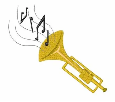 Playing Trumpet Embroidery Design Instant Buy