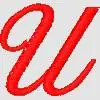 SCRIPT U Embroidery Design Express Delivery