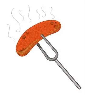 Steaming Bratwurst Embroidery Design Money Back Guarantee