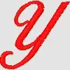 SCRIPT Y Embroidery Design Limited Time