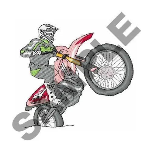 Price Cut Motocross Rider Embroidery Design