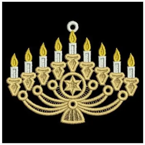FSL Menorah Decoration Embroidery Design Flash Sale