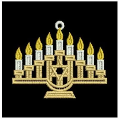 FSL Menorah Ornament Embroidery Design Wholesale