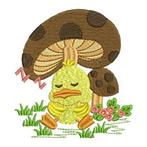Napping Duckling Embroidery Design Super Sale