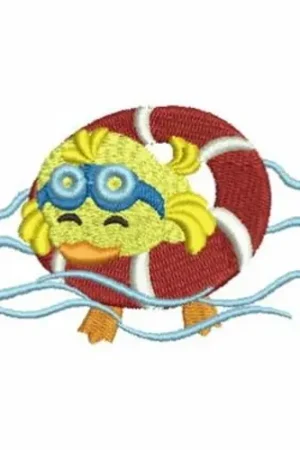 Buoyed Duckling Embroidery Design Popular