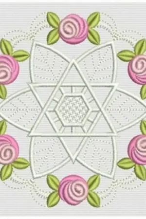 Bullion Rose Block Embroidery Design Wholesale