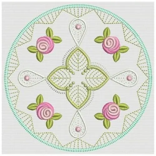 Bullion Rose Circle Embroidery Design Bargain
