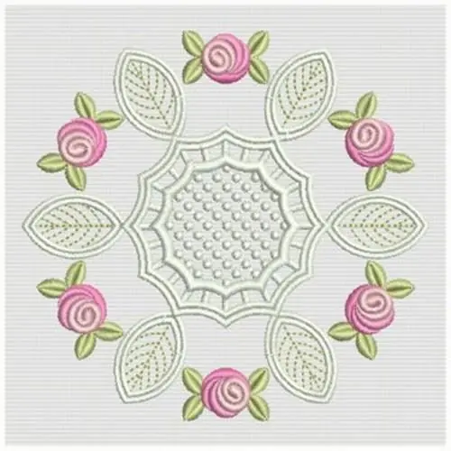 Latest Bullion Rose Quilt Embroidery Design