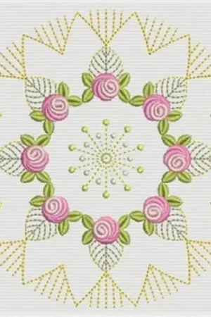 Bullion Rose Circle Embroidery Design Exclusive