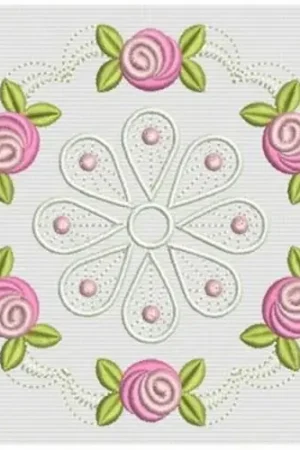 Bullion Rose Block Embroidery Design New Release