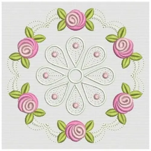 Bullion Rose Block Embroidery Design New Release