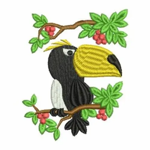 Perched Toco Toucan Embroidery Design Instant Buy