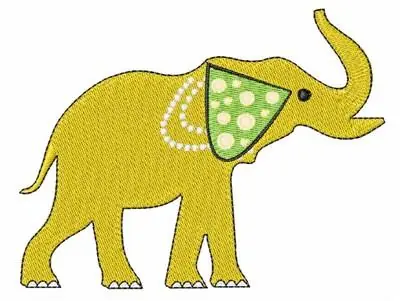 Professional Grade Yellow Elephant Embroidery Design