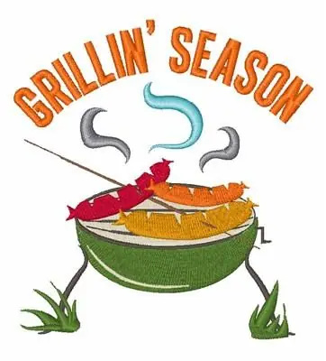 Wholesale Grillin Season Embroidery Design