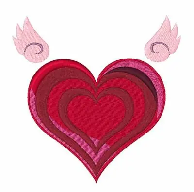 Winged Heart Embroidery Design Price Cut