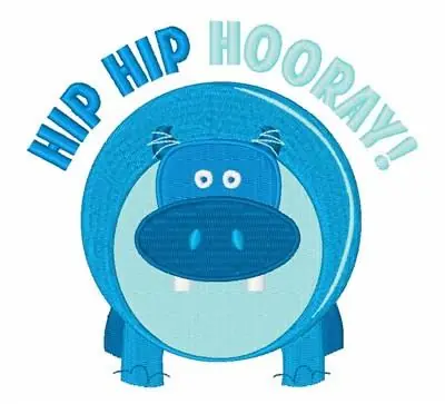 No Minimum Order Hip Hip Hooray Embroidery Design