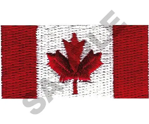 Same Day Shipping CANADA FLAG Embroidery Design