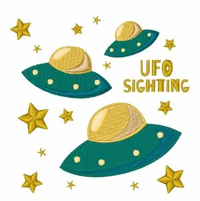 UFO Sighting Embroidery Design Fast Shipping