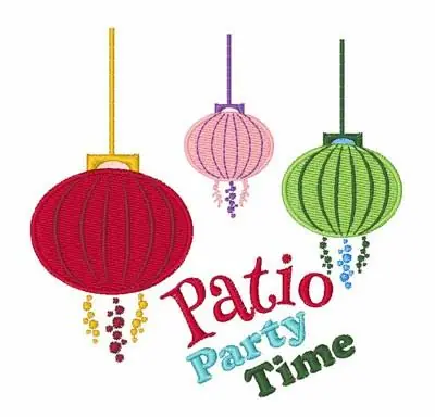 Patio Party Time Embroidery Design Wholesale