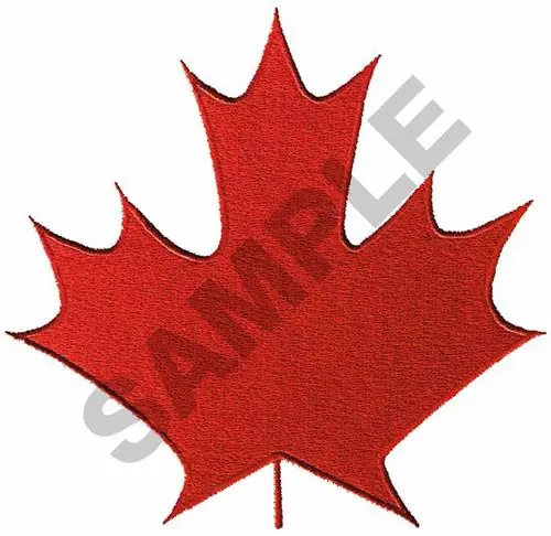 CANADIAN MAPLE LEAF - LARGE Embroidery Design One Day Deal