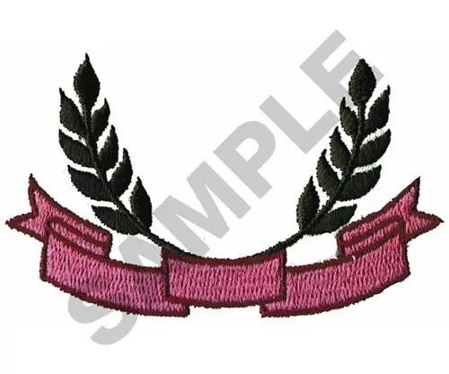 LAUREL WREATH WITH BANNER Embroidery Design Bargain