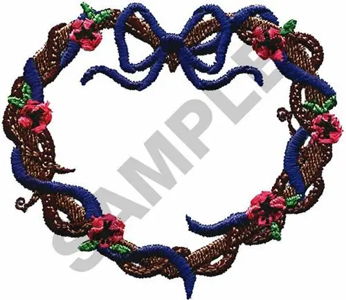 HEART WREATH Embroidery Design Low Price