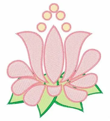 Pink Lotus Embroidery Design Trending