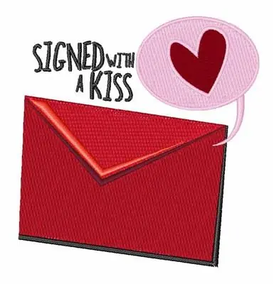 Signed with a Kiss Embroidery Design Secure Checkout