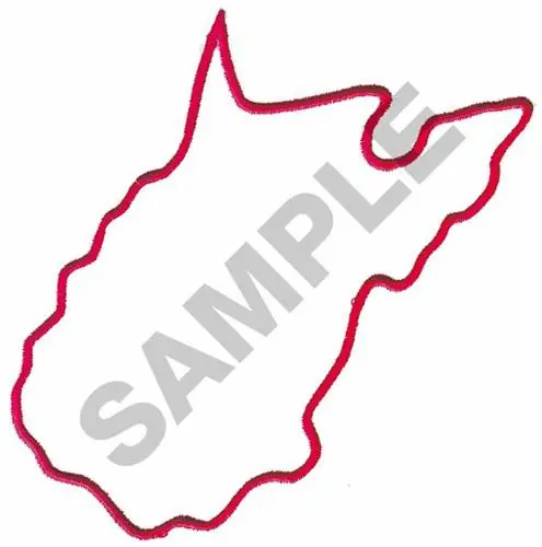 WEST VIRGINIA OUTLINE Embroidery Design Direct From Manufacturer