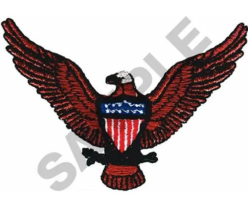 Modern SHIELDED EAGLE Embroidery Design
