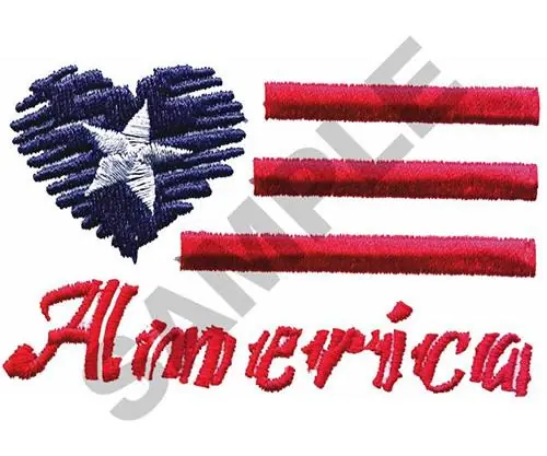 AMERICA HEART FLAG Embroidery Design Best Price