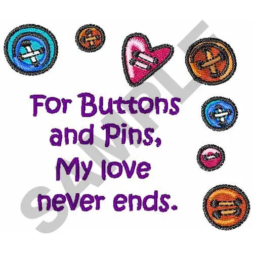 Bulk Order BUTTONS AND PINS Embroidery Design