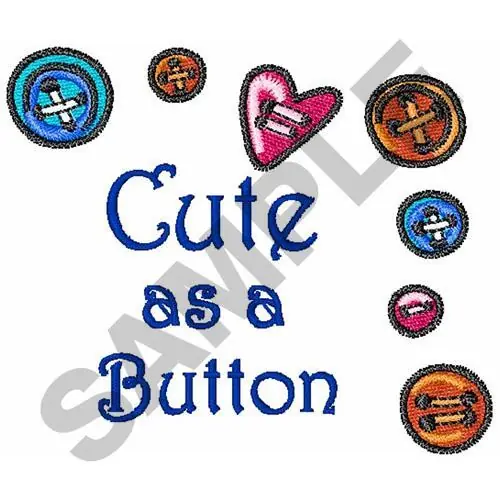 Wholesale CUTE AS A BUTTON Embroidery Design