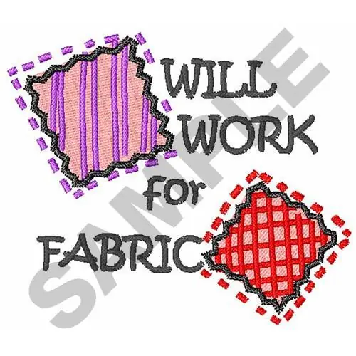 Trending WILL WORK FOR FABRIC Embroidery Design