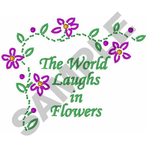 THE WORLD LAUGHS Embroidery Design Big Sale