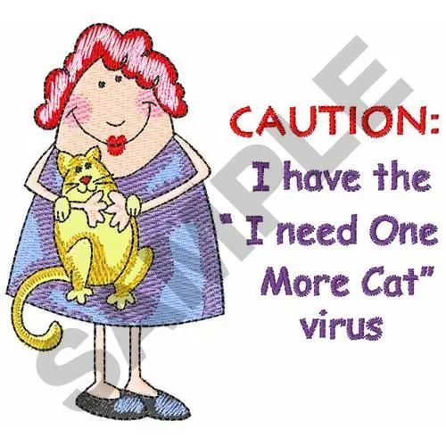 Certified CRAZY CAT LADY Embroidery Design