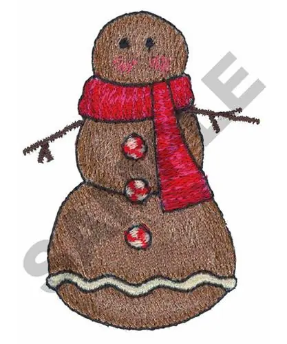 Markdown GINGERBREAD SNOWMAN Embroidery Design