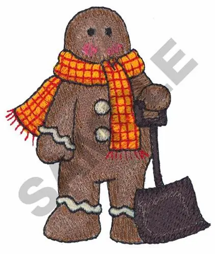 Modern SHOVELING SNOW Embroidery Design