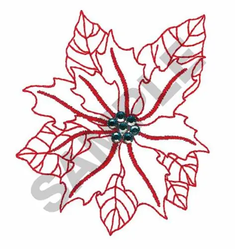Cheap POINSETTIA CRYSTALS Embroidery Design